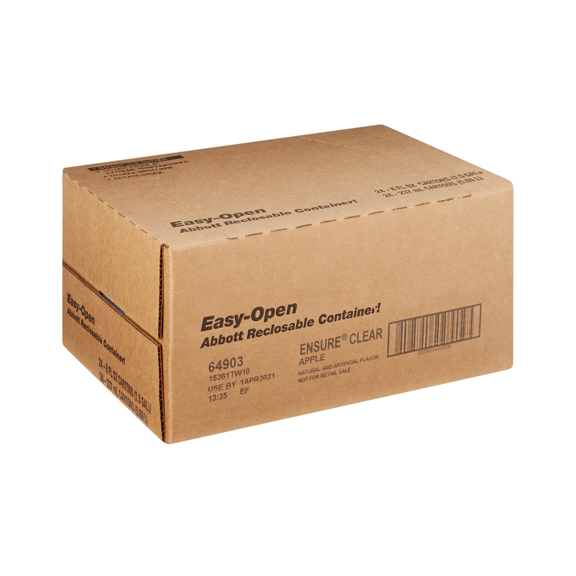 Ensure® Clear Therapeutic Nutrition, Apple, 8-ounce carton 64903
